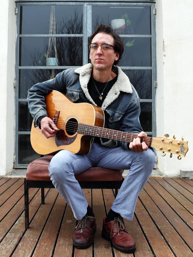 Jae Laffer, frontman of Perth-born rock band The Panics, ahead of the release of his solo album. Picture: Aaron Francis