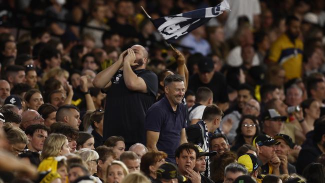 There were 88,084 people packed into Australia’s greatest stadium on Thursday night for the start of the AFL season. Picture: Getty