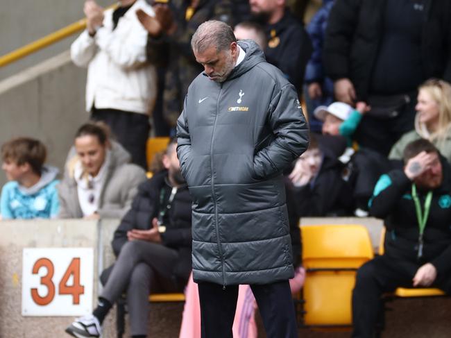 Ange Postecoglou is set to leave Tottenham after a dismal season. Picture: Getty
