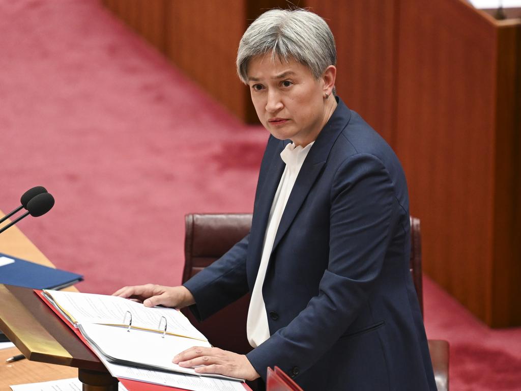 Senator Penny Wong says Israel must respect international humanitarian law. Picture: NCA NewsWire / Martin Ollman