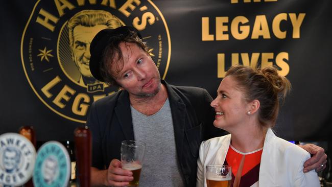 Louis Pratt and Mr Hawke’s granddaughter Sophie Taylor-Price at the launch of Hawke’s IPA Legacy in Sydney on Monday. Picture: Dean Lewins