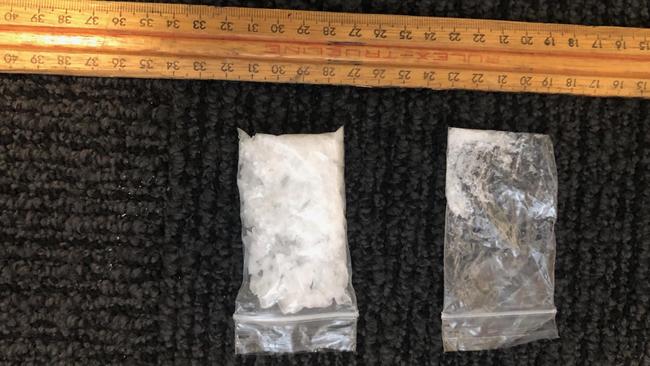 Ice allegedly seized during a police raid in Cessnock.