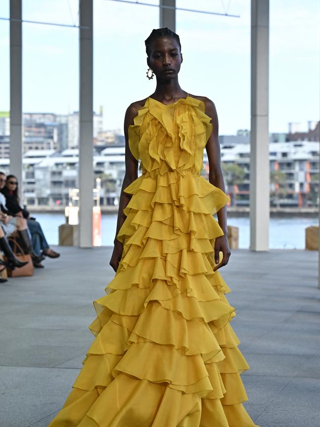 Aje offered its signature femininity at its fashion week show. Picture: Getty Images