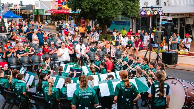 Dalby Christmas Street Party: Dalby South State School Senior Band conducted by Rachel Summerville