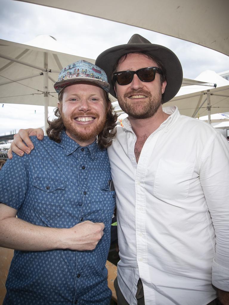 Dom Sowersby and Andrew Pollock at day 5 of the Taste of Tasmania. Picture: LUKE BOWDEN