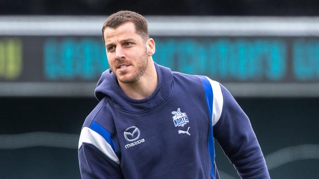 North Melbourne arrive in Tasmania on Friday 26th July for their game against Geelong. Tristan Xerri.Picture: Linda Higginson