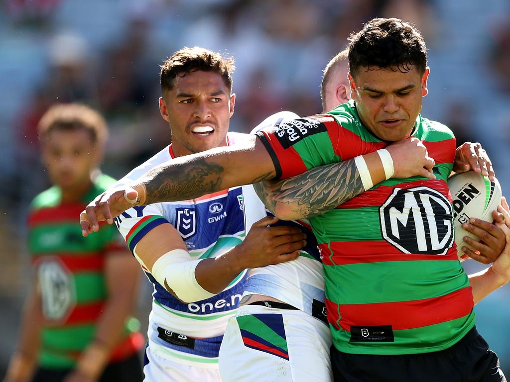 Latrell Mitchell was placed on report twice in the first half. Photo: Mark Metcalfe/Getty Images