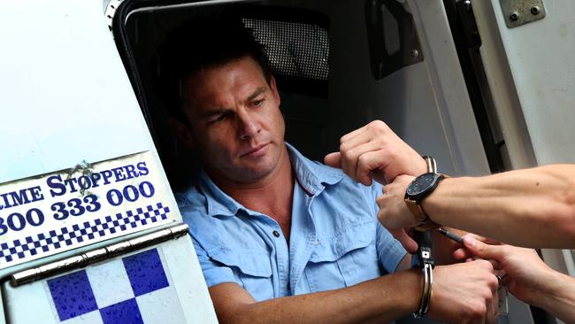 Ben Cousins leaves Fremantle Police Station and the Fremantle Justice Complex
