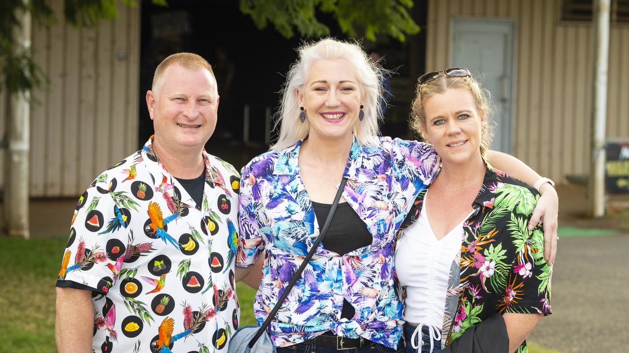 At Meatstock are (from left) Jason Naumann, Kylie Naumann and Sarah Cox at Toowoomba Showgrounds, Saturday, April 9, 2022. Picture: Kevin Farmer