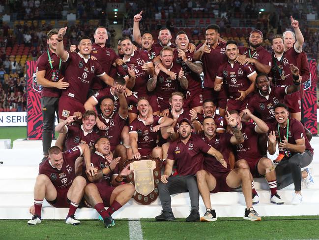 Queensland vs New South Wales during game 3 of the State of Origin series in Brisbane.  Pic Peter Wallis