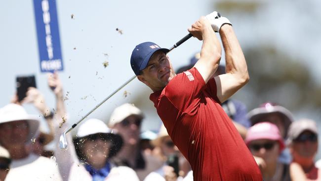 Adam Scott of Australia tees off during Day 2 of the 2022 ISPS HANDA Australian Open (Photo by Daniel Pockett/Getty Images)