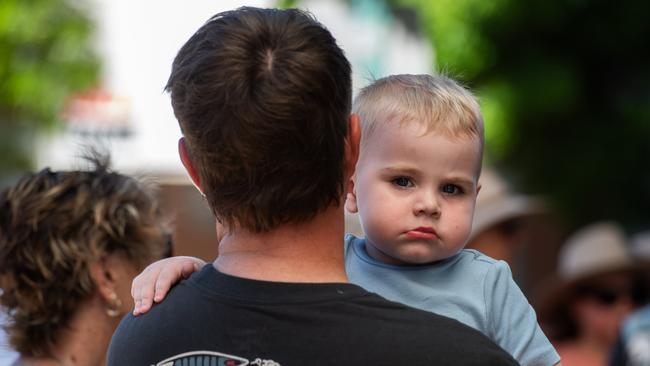 Thousands of Territorians lined the streets to show their respects for the Anzac Day parade. Picture: Pema Tamang Pakhrin