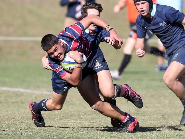 The Southport School’s Kaleb Ngamanu in action during last week’s 78-0 thrashing of Brisbane Grammar. Picture: Richard Gosling