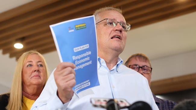 Scott Morrison says the budget bottom line will be improved by cutting costs at the public service. Picture: Asanka Ratnayake/Getty Images