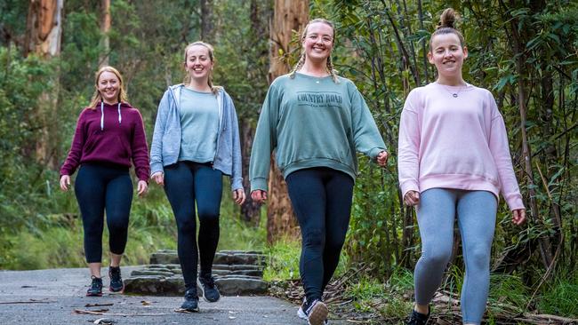 Julia Suttle, Pauline Byrne, Hannah Willis and Genna Mancer at the 1000 Steps in May. Picture: Jake Nowakowski