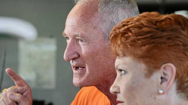 Steve Dickson and Pauline Hanson. Picture: Patrick Woods