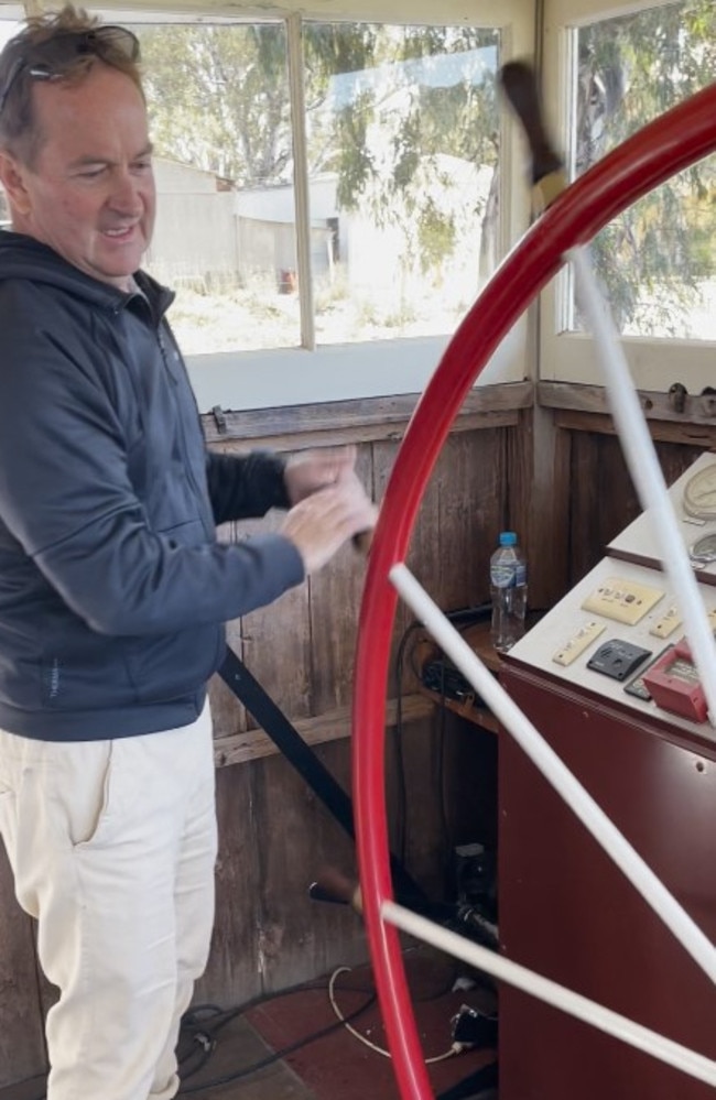 Chris Pointon at the wheel of the Paddle Steamer Rothbury. Picture: Stuart Kavanagh