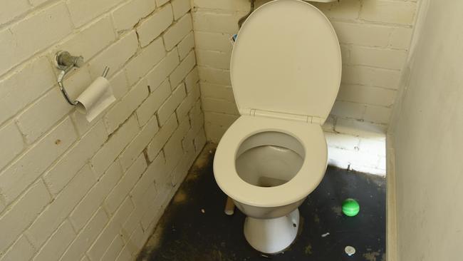 The toilets at the clubrooms are in bad shape. Picture: Chris Eastman