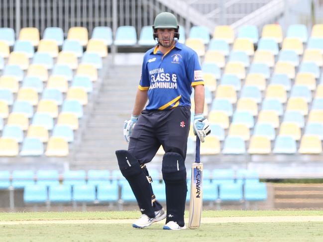 Brendan Falvo batting for Mareeba. Cricket Far North first grade. 2024.