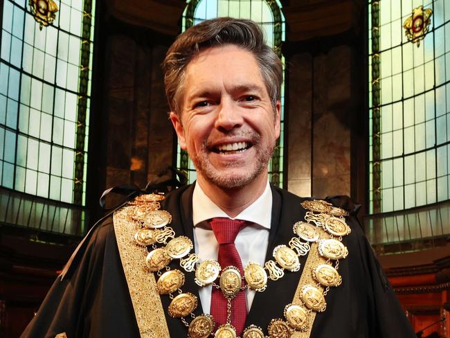 Nicholas Reece to be sworn in as the 105th Lord Mayor of Melbourne. He will be presented with the mayoral robes and chains in the council chamber.                      Picture: David Caird