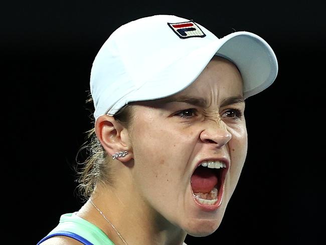 MARCH 23, 2022: World number 1 and three-time Grand Slam winner Ash Barty has announced her retirement from tennis at the age of 25. MELBOURNE, AUSTRALIA - JANUARY 26: Ashleigh Barty of Australia celebrates after winning match point during her Women's Singles fourth round match against Alison Riske of the United States on day seven of the 2020 Australian Open at Melbourne Park on January 26, 2020 in Melbourne, Australia. (Photo by Cameron Spencer/Getty Images)