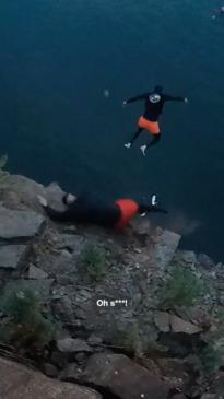 Cliff dive goes horribly wrong