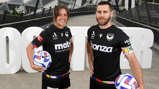 Junior soccer players made to sit out of Melbourne Victory halftime game if they don’t wear pride T-shirts. Picture: Morgan Hancock