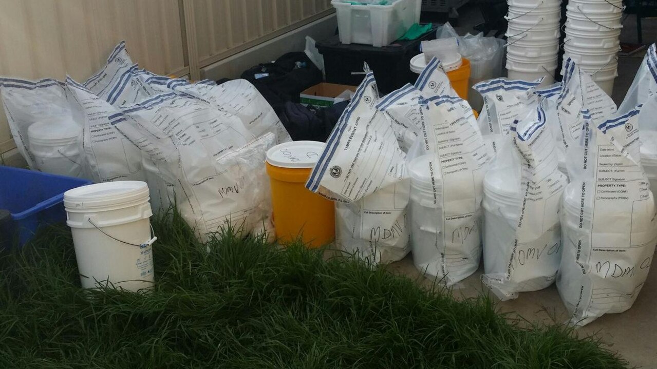 Bags seized from the Morphett Vale home. Picture: SA Police