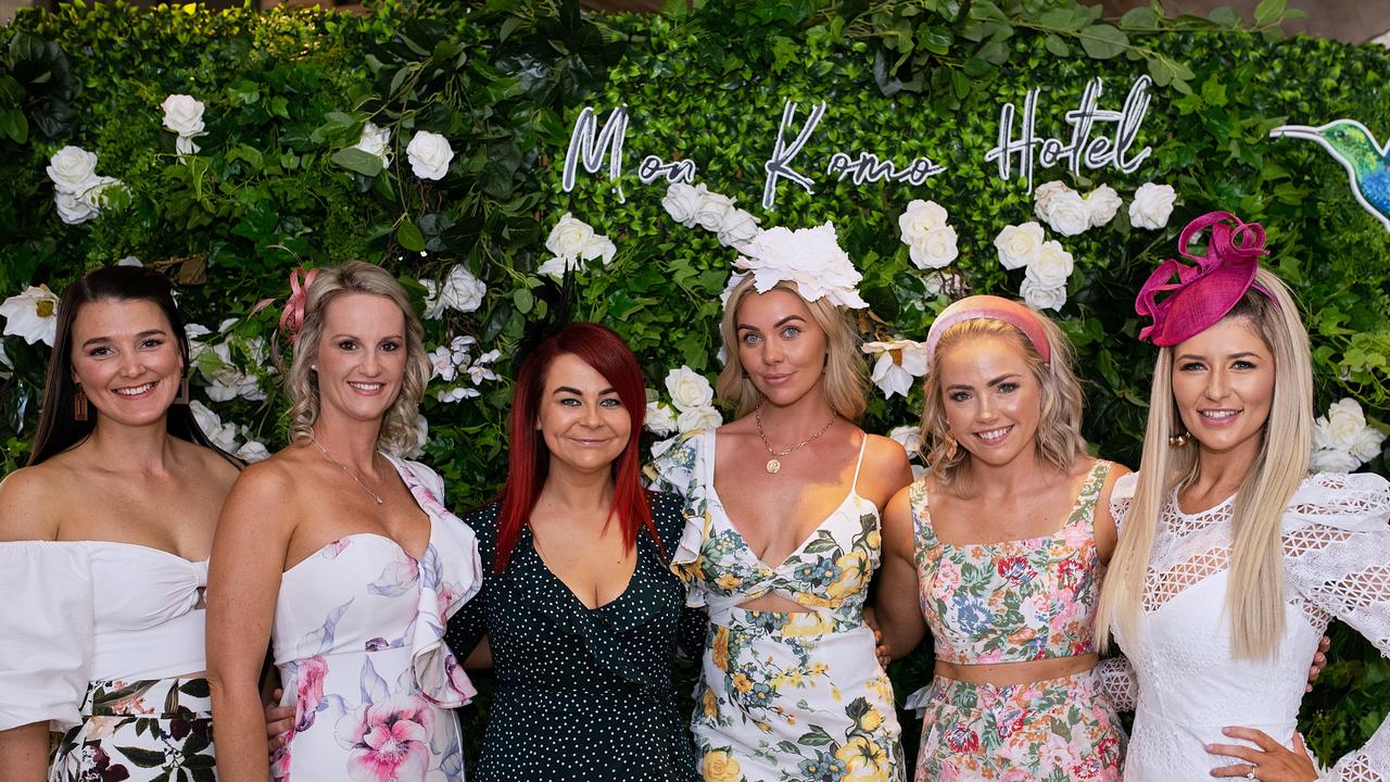 Melbourne Cup at Mon Komo Hotel. Amanda Melville, Lisa Hayward, Belinda Boyce, Jessica Wood, Ashleigh Kindred and Candice Reibelt