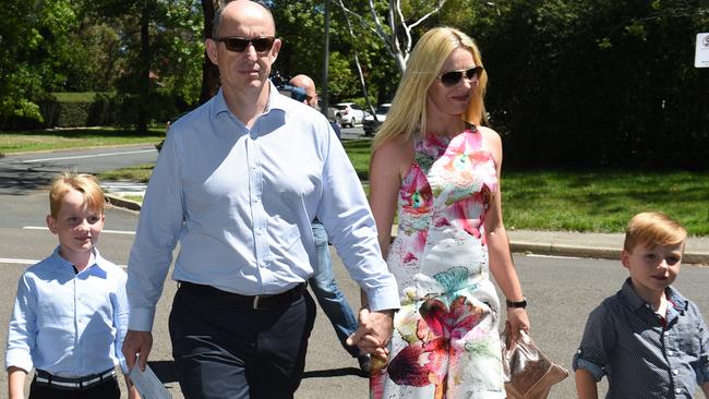 Minister for Human Services Stuart Robert arrives at a family fun day at The Lodge in Canberra on two weeks ago — before the scandal broke. He says the China trip was a massive mistake.