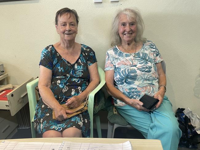 St Thomas’ Anglican Outreach Centre Op Shop Toora volunteers Barbara Grady (left) and Liz Hall (right) said the pub’s closure had impacted the community. Picture: Jack Colantuono