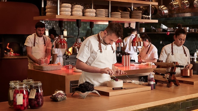 Kitchen action at chef Fatih Tutak’s restaurant Turk.