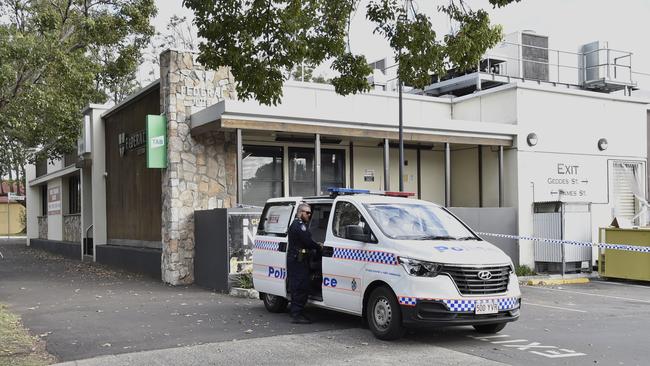 Police investigate the May 2019 attempted armed robbery of the Federal Hotel for which Kepler Dennis Hood has been convicted.
