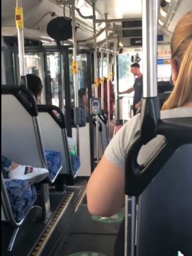 A passenger's vile rant has been captured on camera.