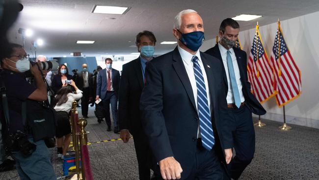 US Vice President Mike Penceat the Senate Republican lunch on Capitol Hill in Washington, DC, on November 10. Picture: AFP