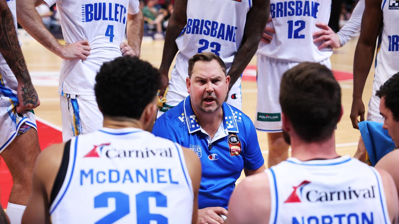 Bullets head coach Justin Schueller has done well to exceed pre-season expectations in 2023-24. Picture: Matt King/Getty Images.