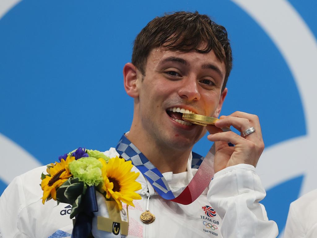 British diver Tom Daley with his Olympic gold.