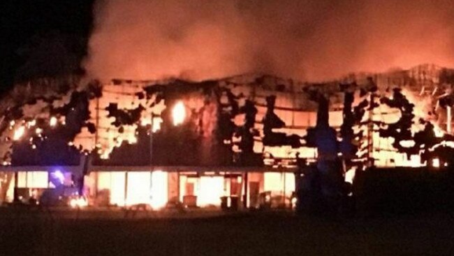 The Ayres Rock Roadhouse has gone up in flames tonight. Picture: NSW Fire Service