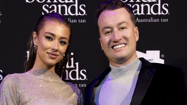 MELBOURNE, AUSTRALIA - APRIL 13: Tess Shanahan and Shaun Wilson arrives at Bondi Sands  Technoverse Launch at The Lume  Melbourneon April 13, 2023 in Melbourne, Australia. (Photo by Sam Tabone/WireImage)