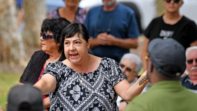 Concerned neighbours of the Lovell family at a community meeting on Thursday. Picture: John Gass