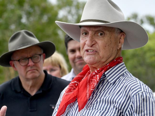 Thursday  February 6. Heavy rain causes flooding in North Queensland. The Prime Minister will visit Ollera Creek where the Australian Defence Force is delivering a temporary bridge structure to support rescue efforts. PM Anthony Albanese and Member for Kennedy Bob Katter. Picture: Evan Morgan