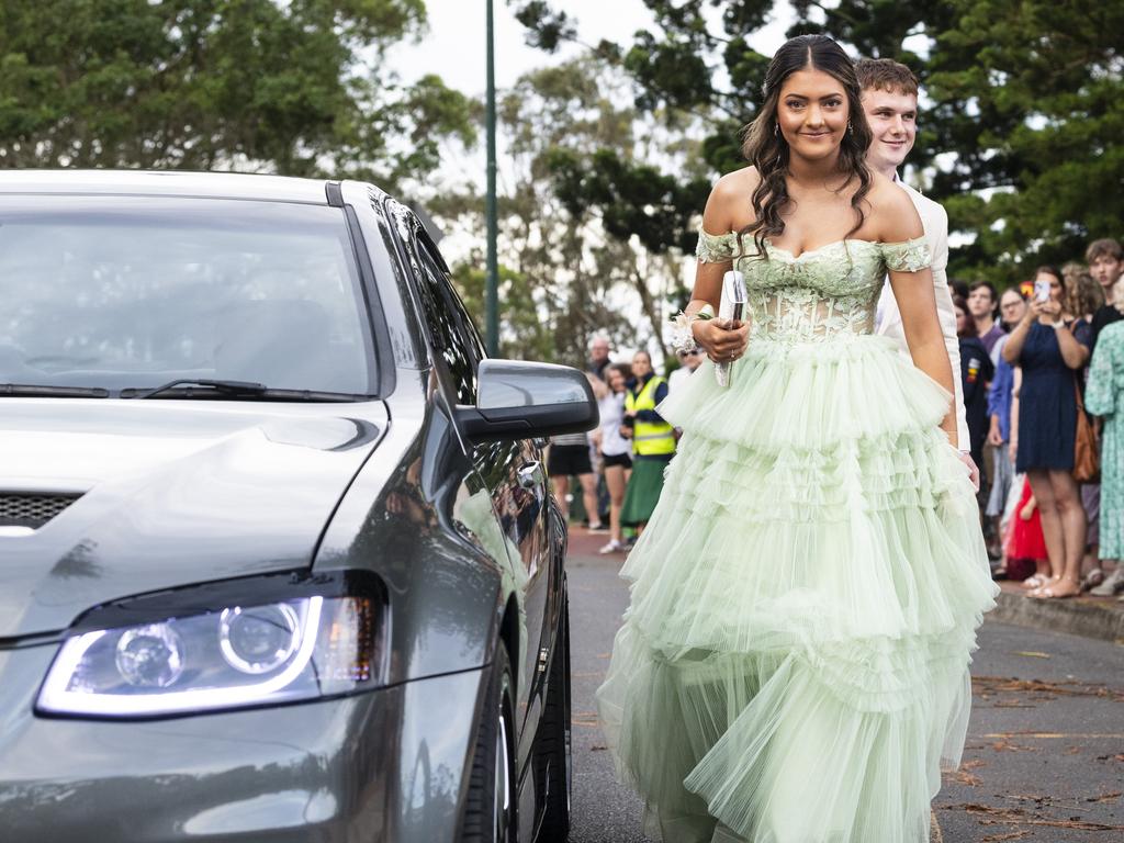 Graduate Bethany Tory with partner Caleb Broacherie at Toowoomba Christian College formal at Picnic Point, Friday, November 29, 2024. Picture: Kevin Farmer