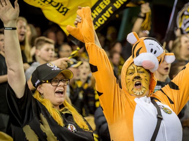 Richmond fans at the MCG Picture: Jake Nowakowski