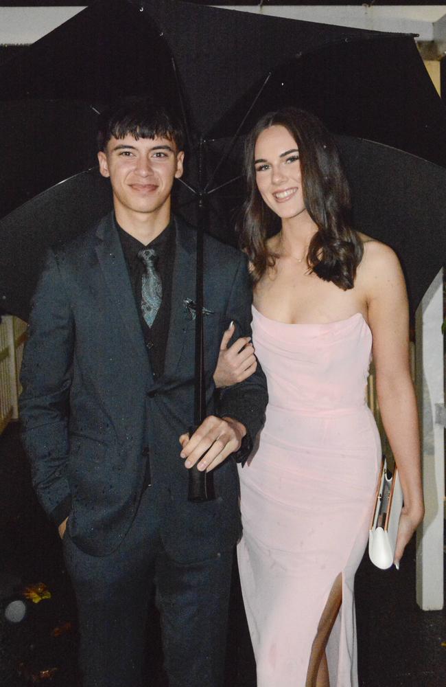 Graduate Jack Scott and partner Iley Ronan at Wilsonton State High School formal at Clifford Park Racecourse, Wednesday, November 13, 2024. Picture: Tom Gillespie