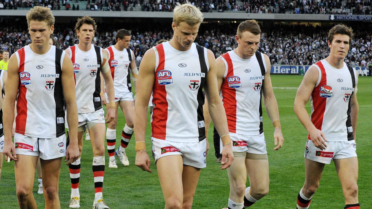 St Kilda had a stacked team in the late 2000s but lost three grand finals in two years.