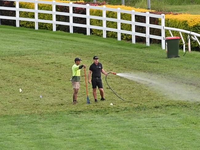 Repairs to the Gold Coast turf club track have been completed ahead of the Magic Millions carnival race day on Saturday.