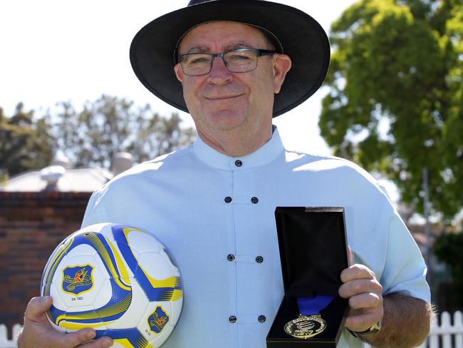 Canterbury & District Soccer Football Association CEO Ian Holmes was awarded the prestigious George Churchward Medal by Football NSW. Picture: Craig Wilson
