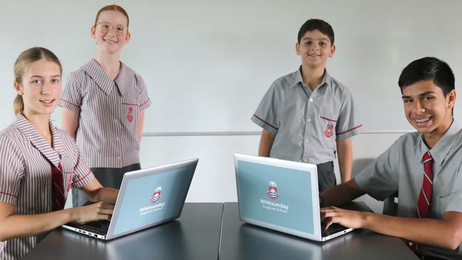 Whitsunday Anglican School students Chloe Ralph (Year 9), Asher Hobbs (Year 5), Ibrahim Musameh (Year 3) and Declan Loveless (Year 9). Picture: Supplied.