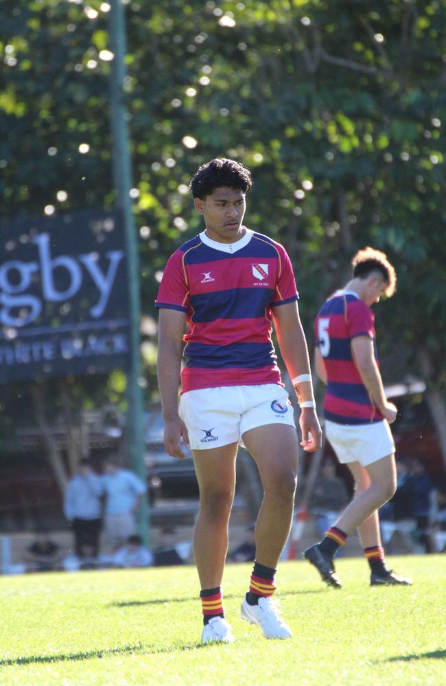 Junior Latu. GPS First XV rugby action between BBC and BSHS.