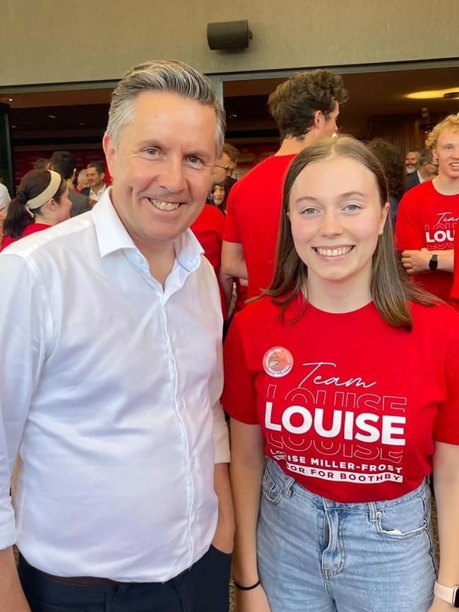 Charlotte Walker with federal Health Minister Mark Butler. Picture: Instagram